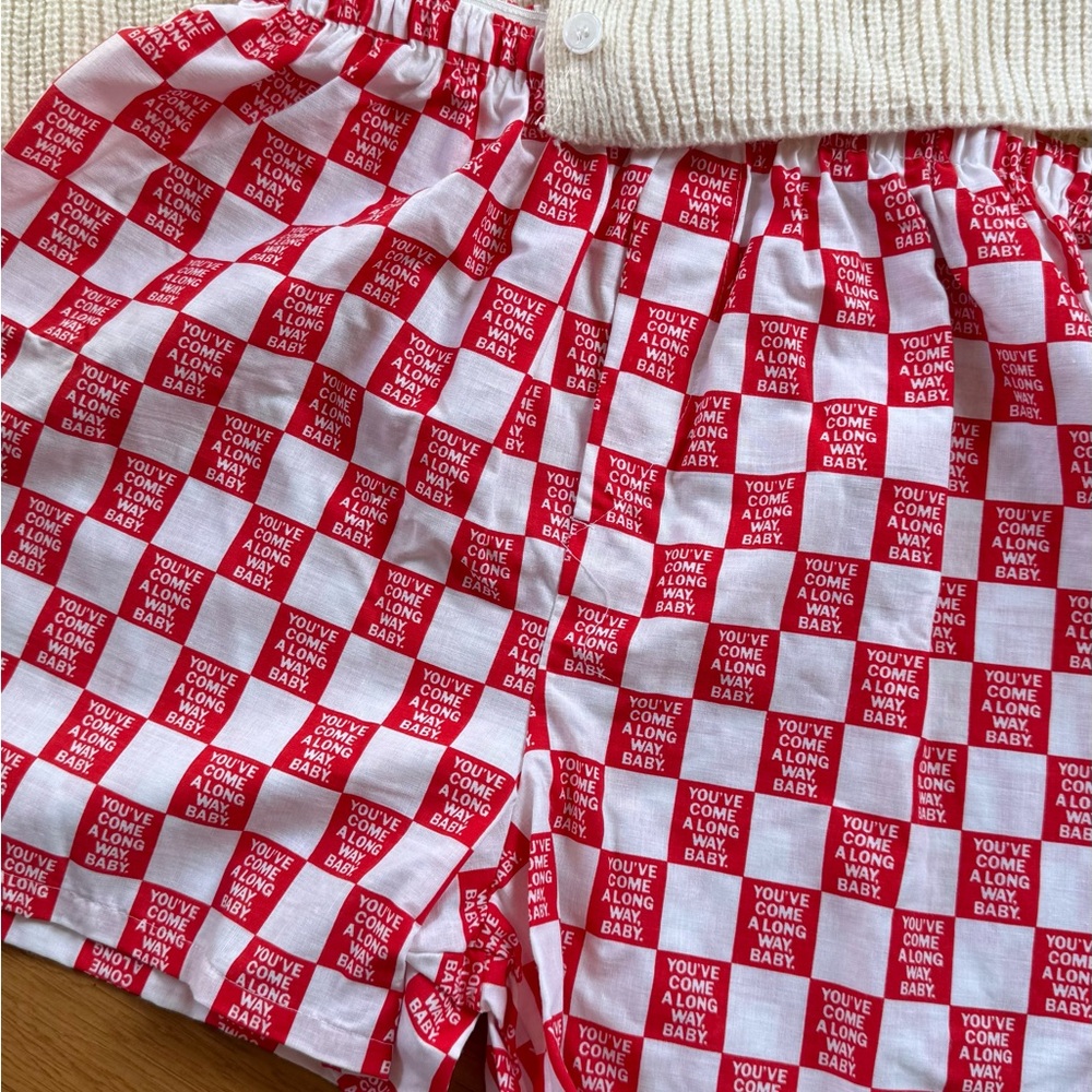 Vintage Red and White Checkered Boxers / You’ve Come A Long Way Baby
